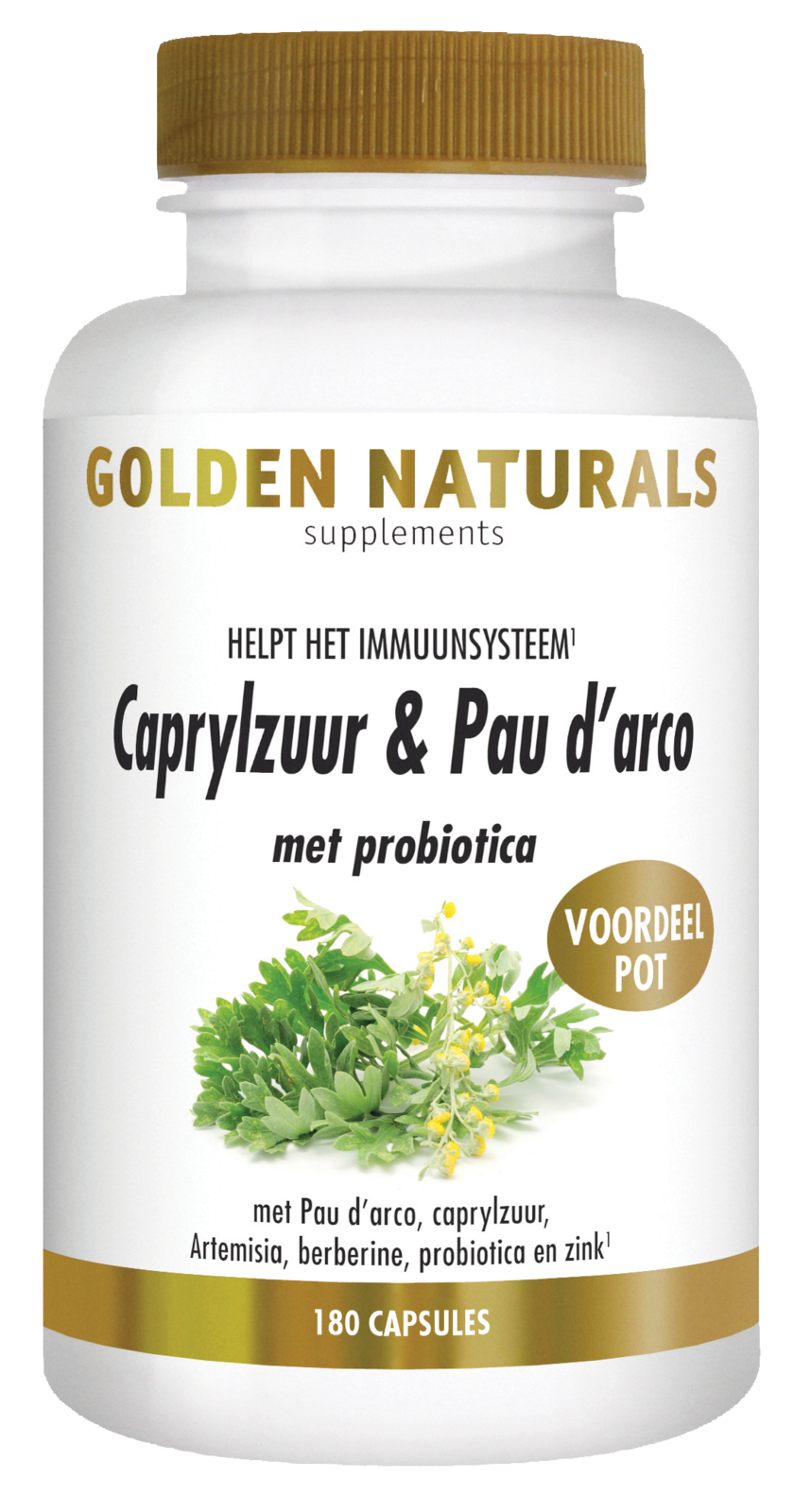 Golden Naturals Caprylzuur & Pau D&apos;Arco Formule Capsules kopen