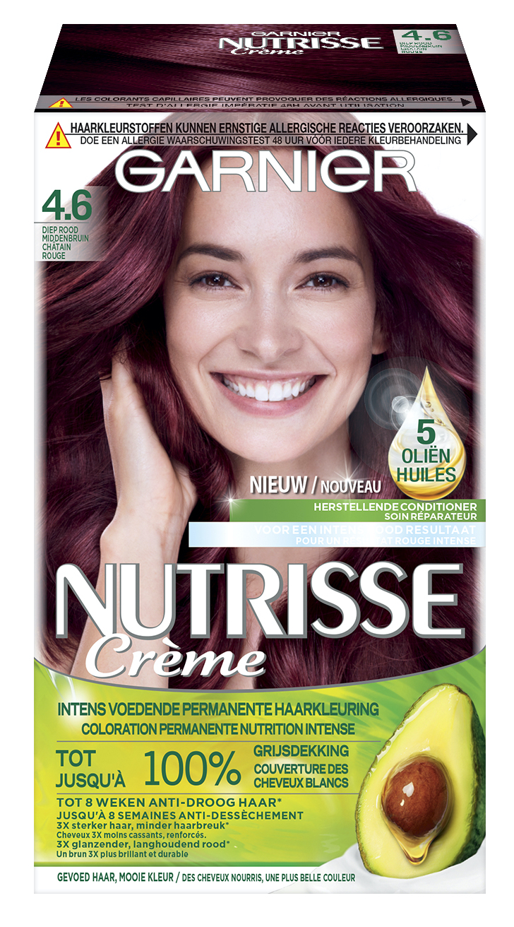 Garnier Nutrisse Crème Permanente Haarverf 4.6 Diep Rood Middenbruin kopen