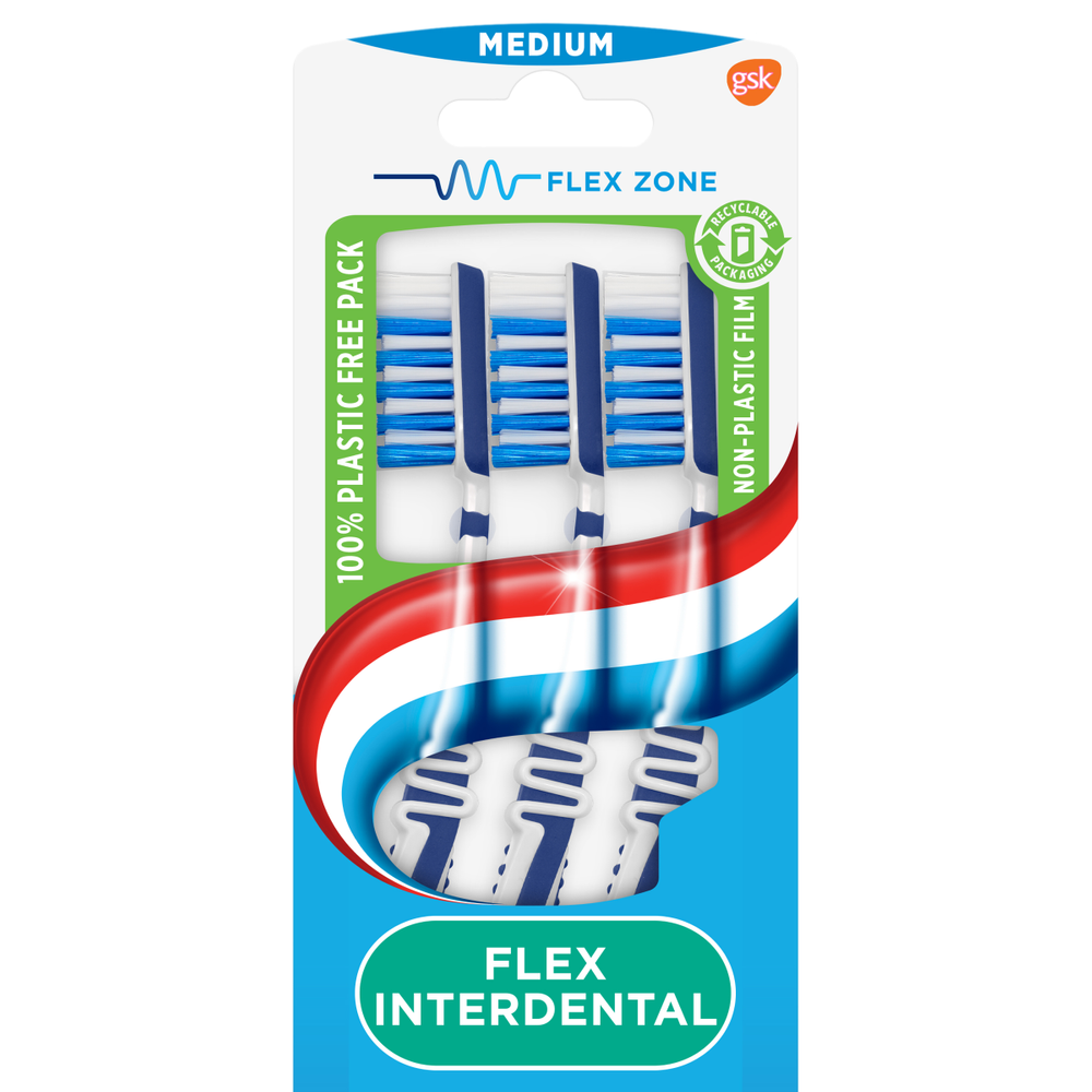 Aquafresh Flex Interdental Tandenborstel Medium - 2+1 gratis in 100% plasticvrije verpakking kopen