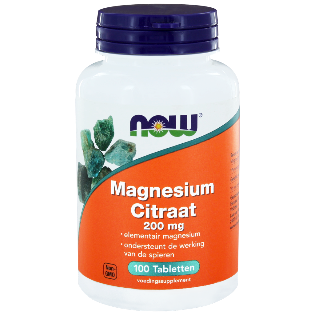 NOW Magnesium Citraat 200mg Tabletten kopen