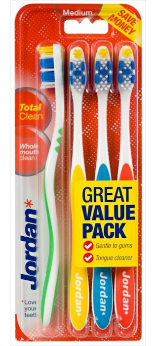 Jordan Tandenborstel Total Clean Medium 4st kopen