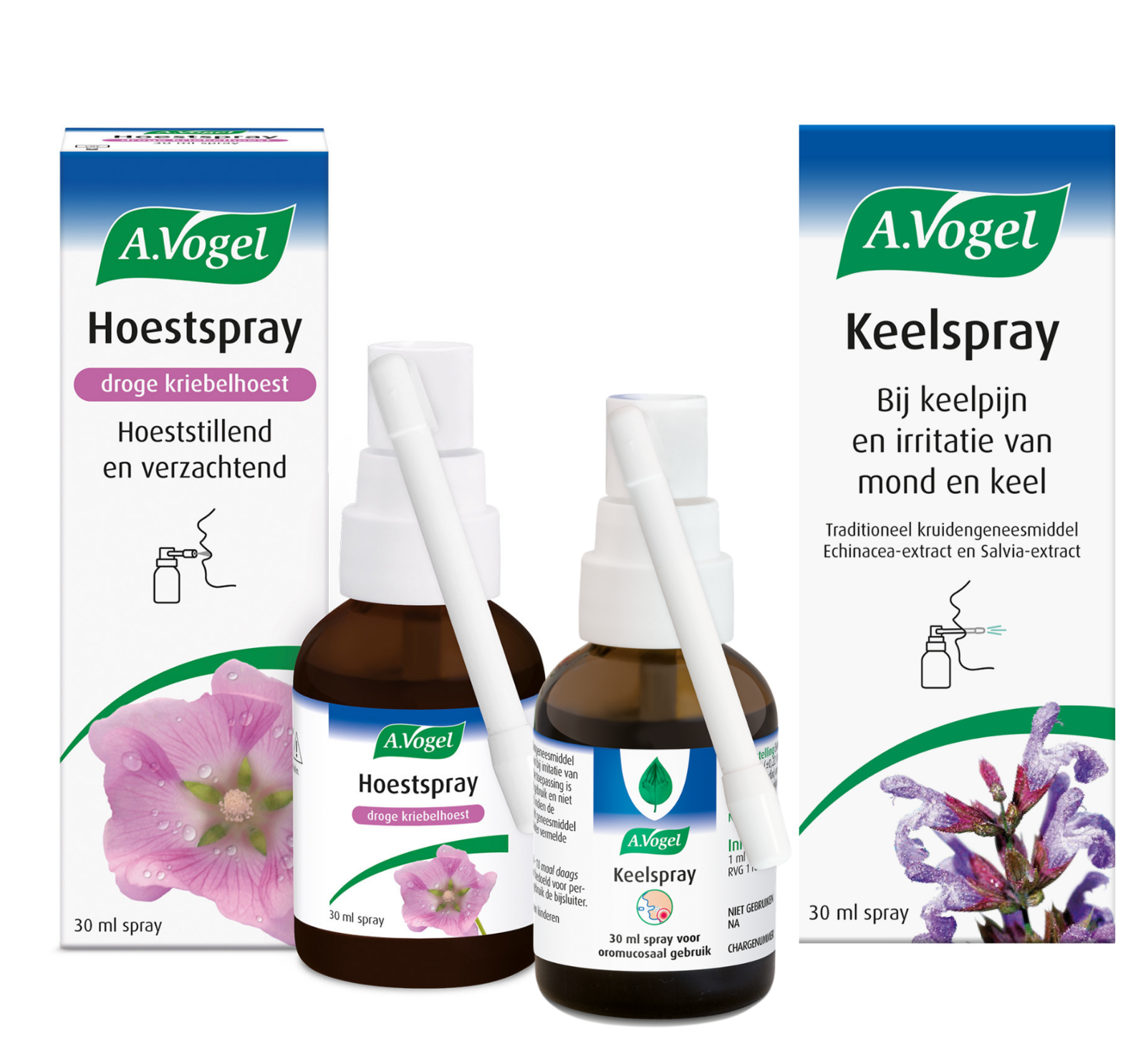 A.Vogel Keelspray 30ML + Hoestspray Droge Kriebelhoest 30ML Combiverpakking kopen