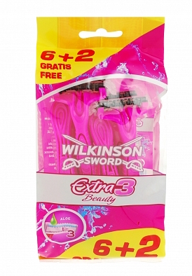 Wilkinson Extra3 Beauty Wegwerpscheermesjes 6+2 Gratis kopen
