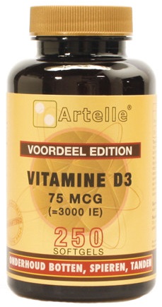 Artelle Vitamine D3 75mcg Softgels 250st kopen