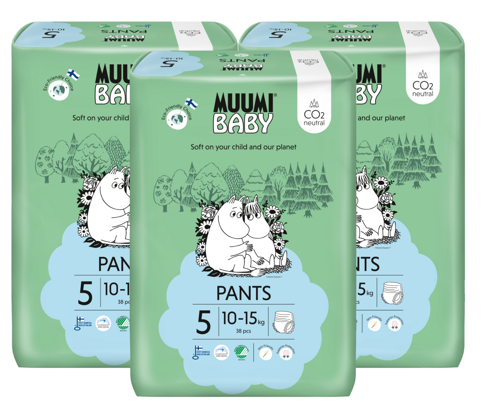 Muumi Baby Ecologische Luierbroekjes 5 Maxi+ Voordeelverpakking kopen